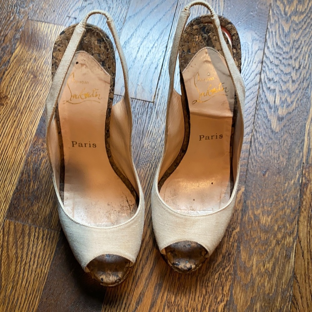 Christian Louboutin peep toe heels